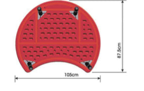 Mesa de plástico en forma de medio círculo